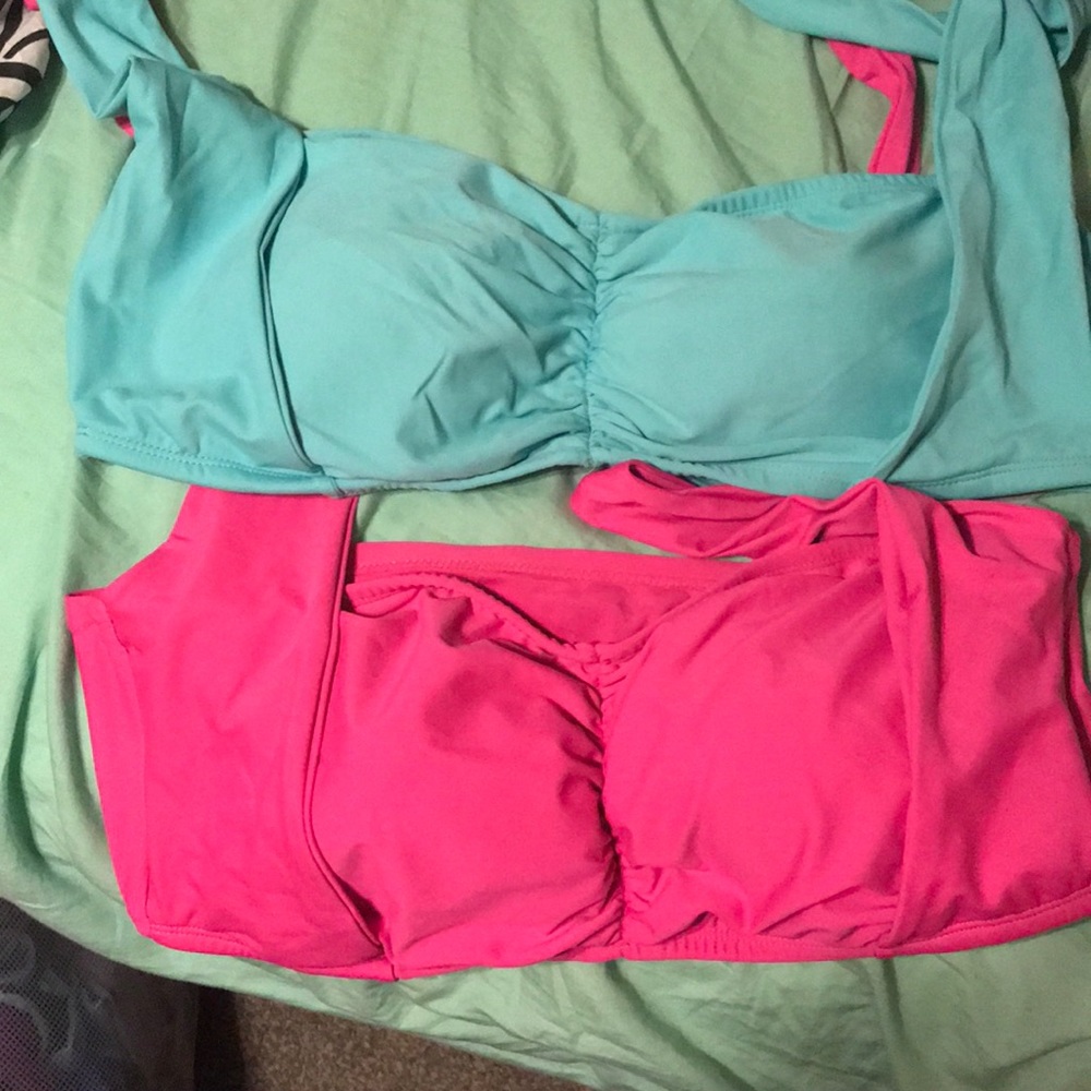 Forever 21 pink and blue swim tops